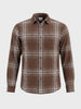 Men's Brown Slim Fit Checkered Casual Shirt