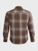 Men's Brown Slim Fit Checkered Casual Shirt