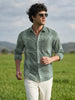 Men's Green Slim Fit Checkered Casual Shirt