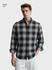 Men's Black Slim Fit Checkered Casual Shirt