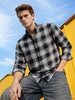 Men's Black Slim Fit Checkered Casual Shirt