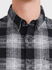 Men's Black Slim Fit Checkered Casual Shirt