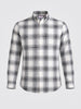 Men's Cream Slim Fit Checkered Casual Shirt