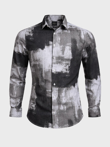 Men's Brown Slim Fit Printed Casual Shirt