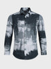 Men's Grey Slim Fit Printed Casual Shirt