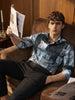 Men's Grey Slim Fit Printed Casual Shirt