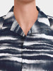 Men's Navy Blue Relaxed Fit Printed Resort Wear Shirt