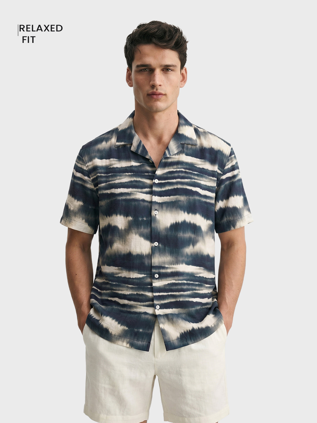Men's Multicolor Relaxed Fit Printed Resort Wear Shirt