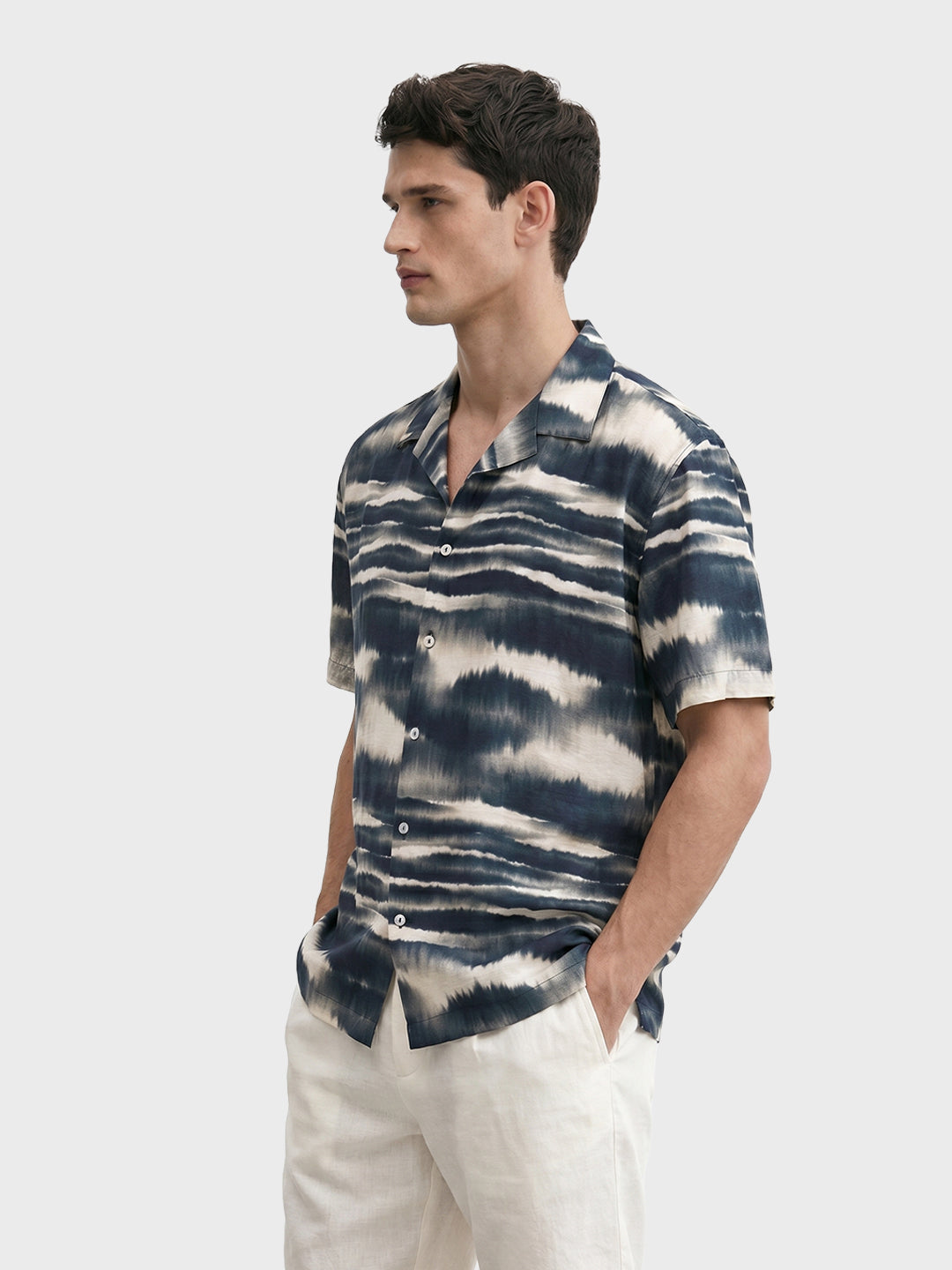 Men's Multicolor Relaxed Fit Printed Resort Wear Shirt