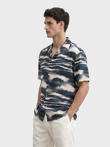Men's Multicolor Relaxed Fit Printed Resort Wear Shirt