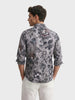 Men's Grey Regular Fit Printed Casual Shirt