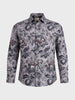Men's Grey Regular Fit Printed Casual Shirt
