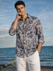 Men's Grey Regular Fit Printed Casual Shirt