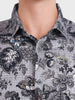 Men's Grey Regular Fit Printed Casual Shirt