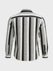 Men's Black Regular Fit Vertical Stripes Casual Shirt