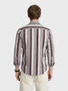Men's Brown Regular Fit Vertical Stripes Casual Shirt