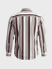 Men's Brown Regular Fit Vertical Stripes Casual Shirt