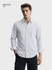 Men's White Regular Fit Striped Casual Shirt