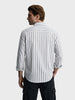 Men's White Regular Fit Striped Casual Shirt