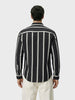 Men's Black Regular Fit Vertical Stripes Casual Shirt