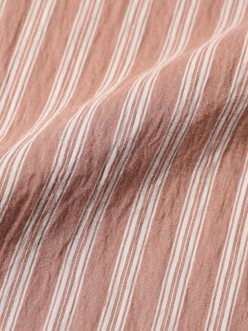 Men's Rust Regular Fit Striped Casual Shirt