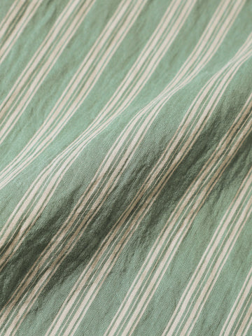 Men's Green Regular Fit Striped Casual Shirt