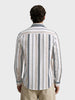 Men's White Slim Fit Striped Casual Shirt