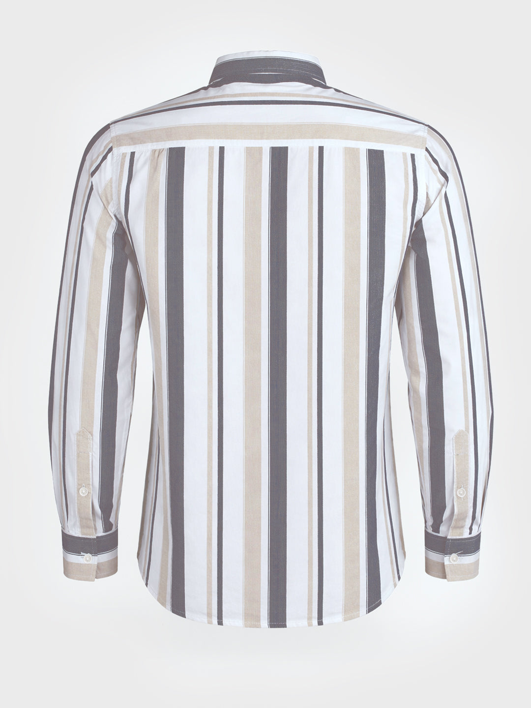 Men's White Slim Fit Striped Casual Shirt