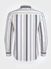 Men's White Slim Fit Striped Casual Shirt