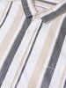 Men's White Slim Fit Striped Casual Shirt