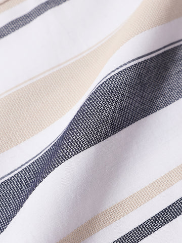 Men's White Slim Fit Striped Casual Shirt