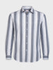 Men's White Slim Fit Striped Casual Shirt