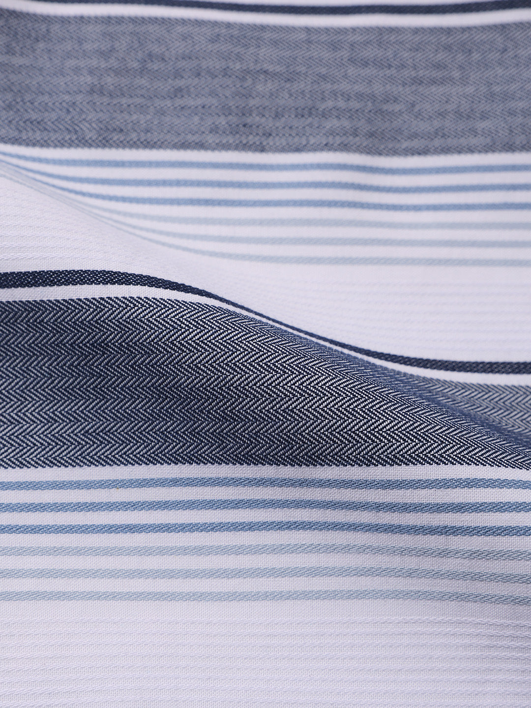 Men's White Slim Fit Striped Casual Shirt