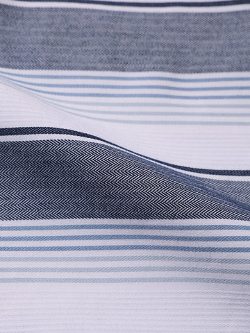 Men's White Slim Fit Striped Casual Shirt