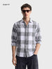 Men's Grey Slim Fit Checkered Casual Shirt