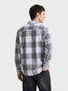 Men's Grey Slim Fit Checkered Casual Shirt