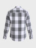 Men's Grey Slim Fit Checkered Casual Shirt