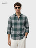 Men's Green Slim Fit Checkered Casual Shirt