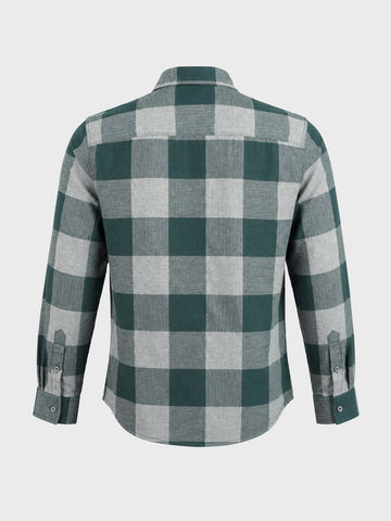 Men's Green Slim Fit Checkered Casual Shirt