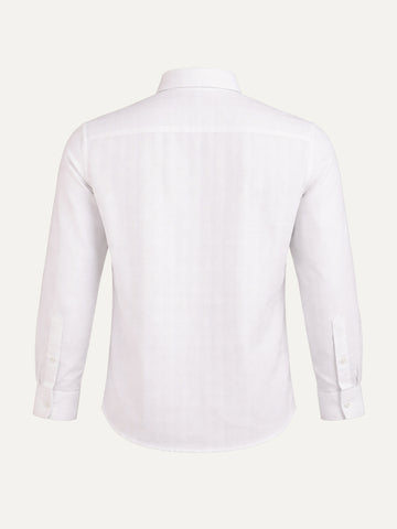 Men's White Slim Fit Solid Casual Shirt