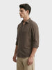 Men's Khaki Slim Fit Solid Casual Shirt