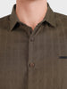 Men's Khaki Slim Fit Solid Casual Shirt