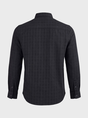 Men's Black Slim Fit Solid Casual Shirt