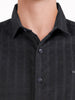 Men's Black Slim Fit Solid Casual Shirt