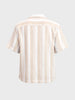 Men's Black Relaxed Fit Striped Resort Wear Shirt
