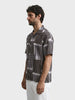 Men's Grey Relaxed Fit Textured Casual Shirt