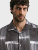 Men's Grey Relaxed Fit Textured Casual Shirt