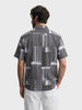 Men's Grey Relaxed Fit Textured Casual Shirt