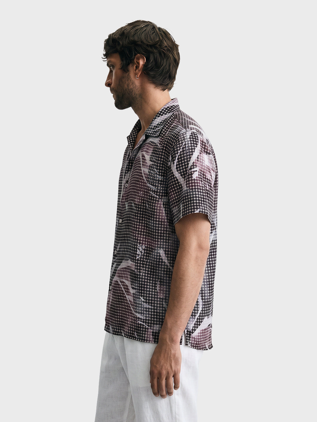 Men's Maroon Relaxed Fit Textured Casual Shirt