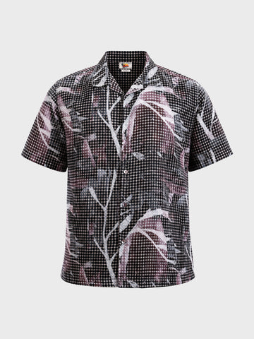 Men's Maroon Relaxed Fit Textured Casual Shirt
